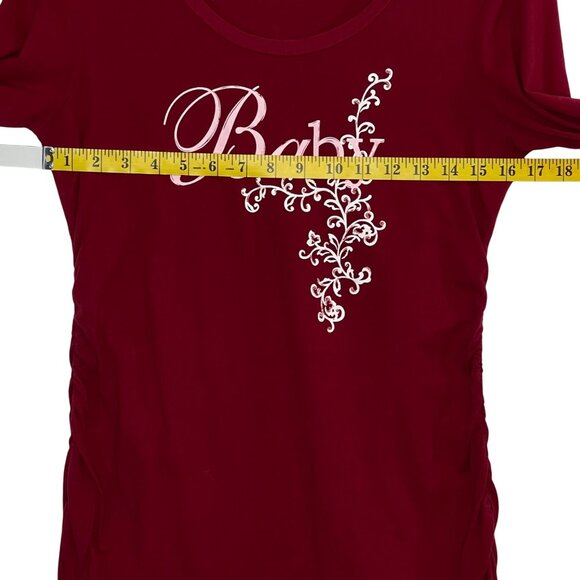 Two Hearts Maternity Long Sleeve Top Ruched Sides Floral Design Maternity Wear M - Picture 6 of 12